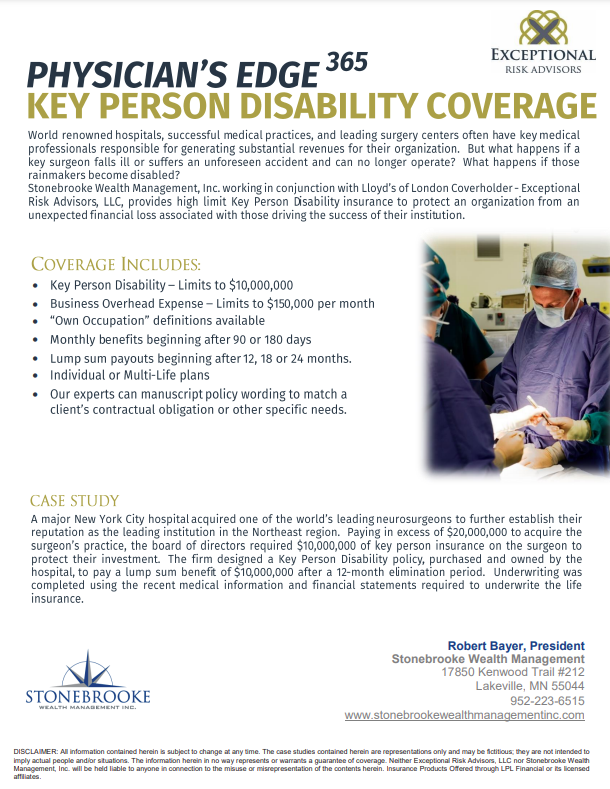 Income Disability Benefits | Stonebrooke Wealth Management